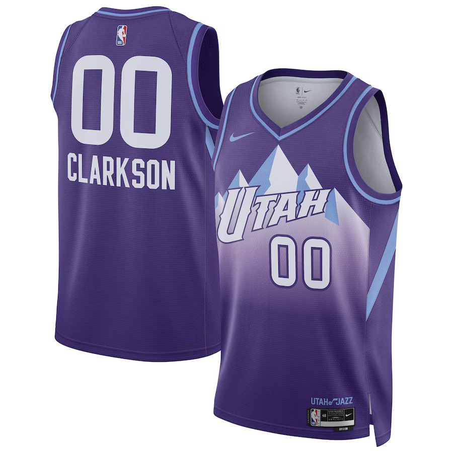 Men Utah Jazz 00 Jordan Clarkson Nike Purple City Edition 2024-25 Swingman Player NBA Jersey